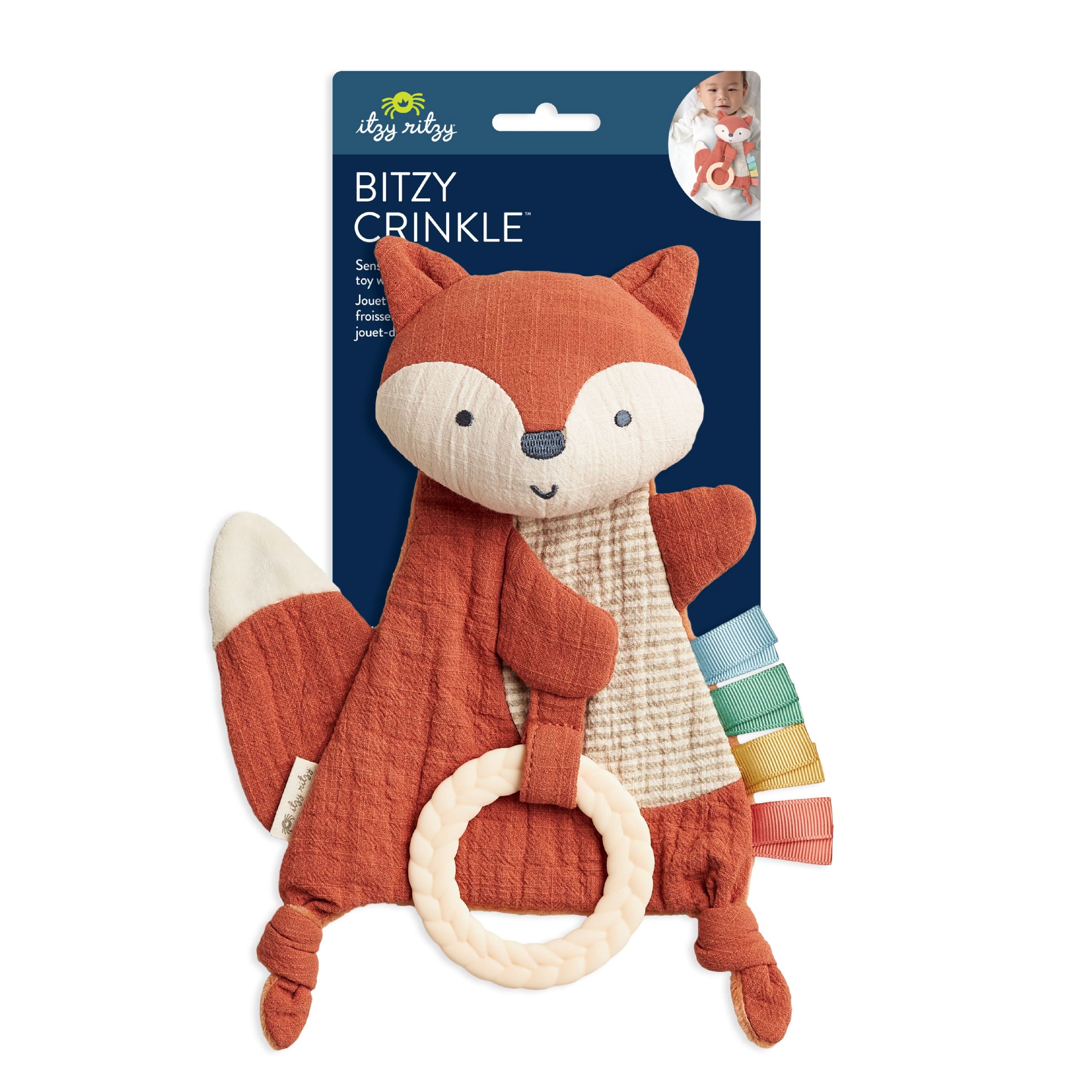 Bitzy Crinkle™ Sensory Crinkle Pal Fox - Image 8